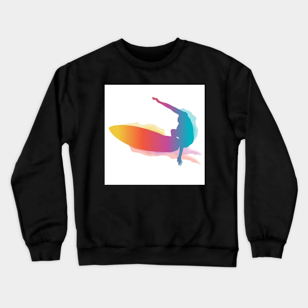 Surfer riding a big wave Crewneck Sweatshirt by homydesign